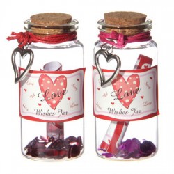 Love Wishes Spell Jar with Heart Trinket